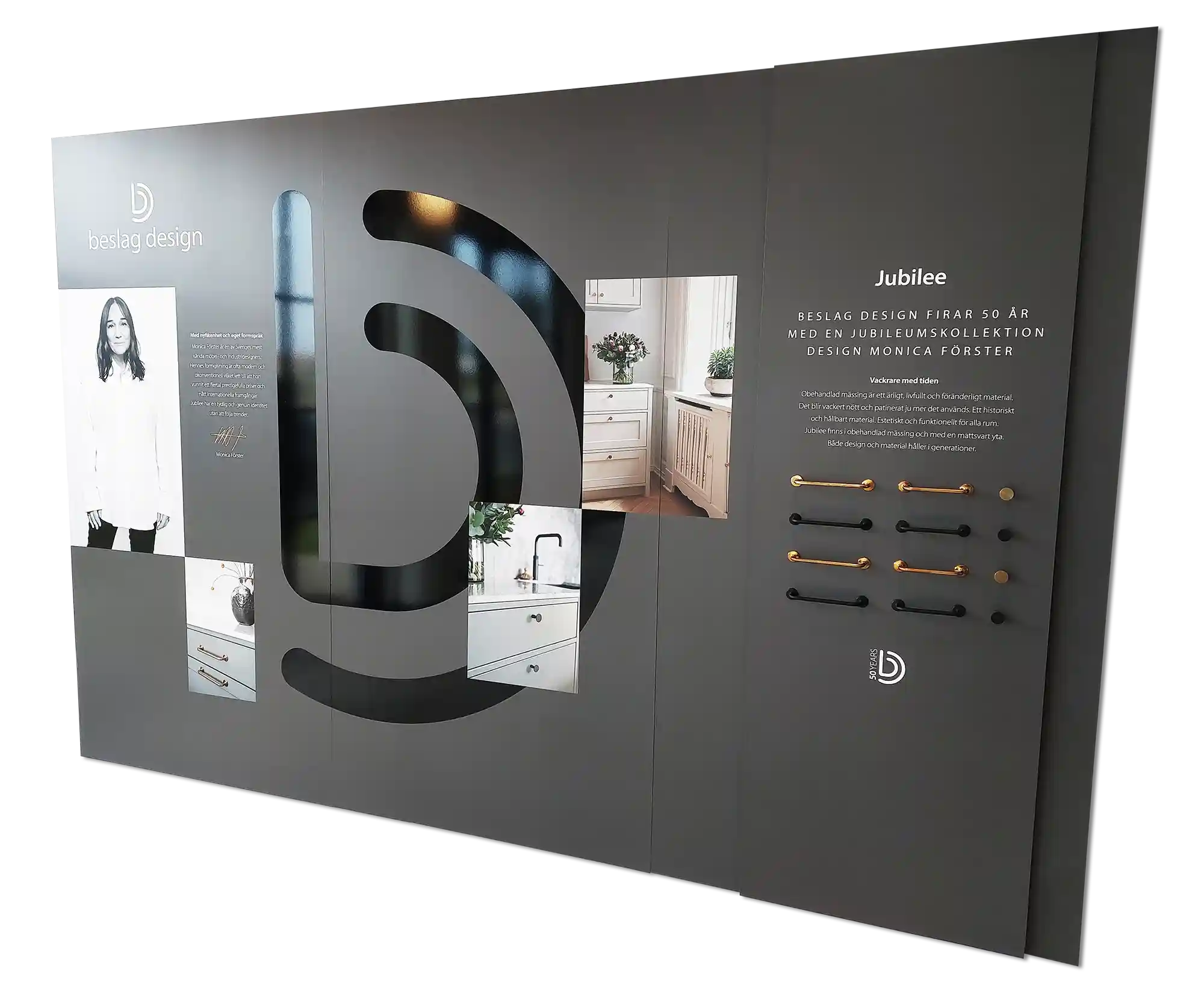 Entreskylt BeslagDesign skylt mässa 